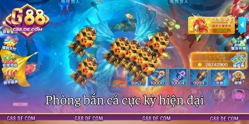 Phòng game hiện đại trong bắn cá Thần tài G88